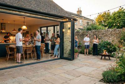 People mingling at home