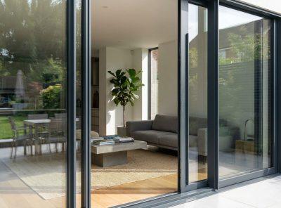 Slimline aluminium sliding patio door