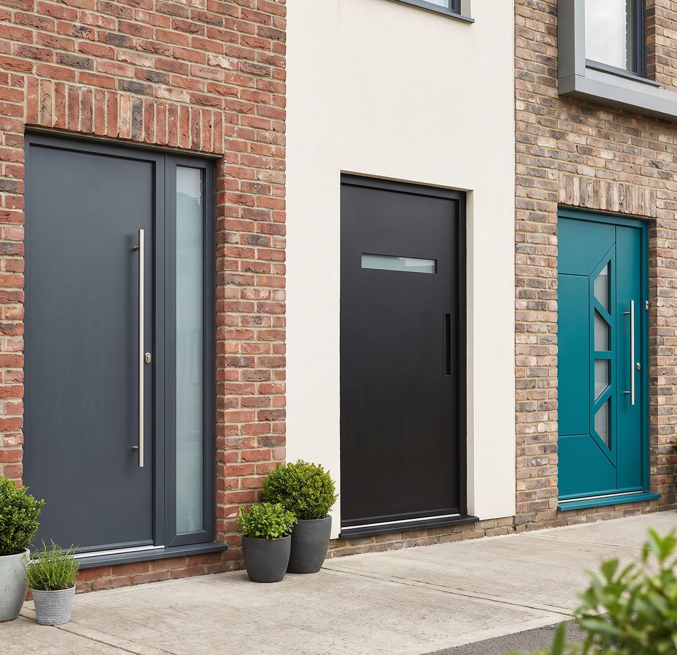 Three modern front doors 1350